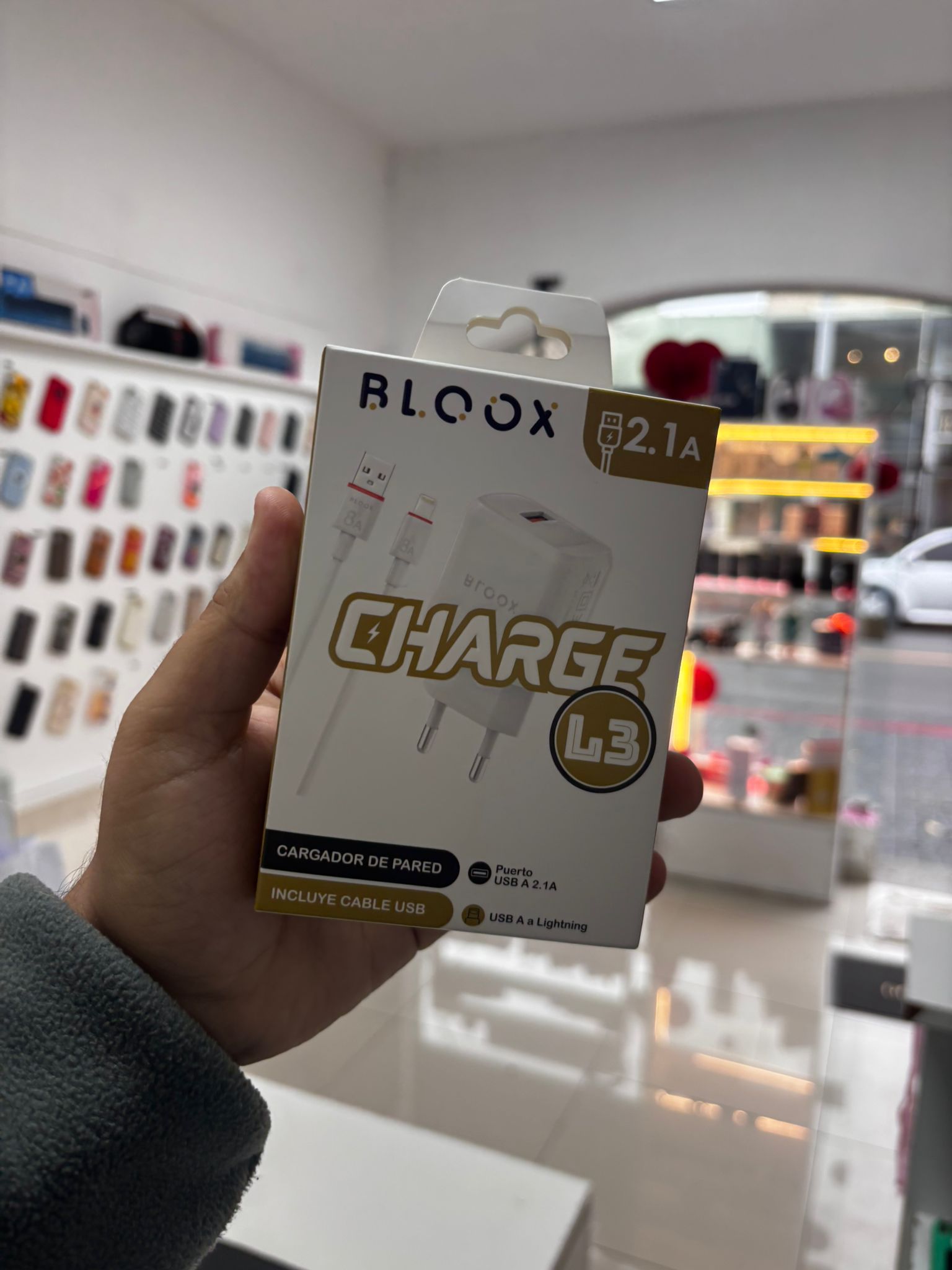 cargador de pared + cable usb (usb a lightning)